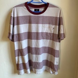 Striped Obey Burgundy Pocket Tee XL